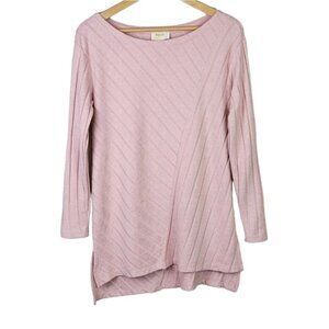 Maeve by Anthropologie Brushed Knit Long Sleeve Top Pink S